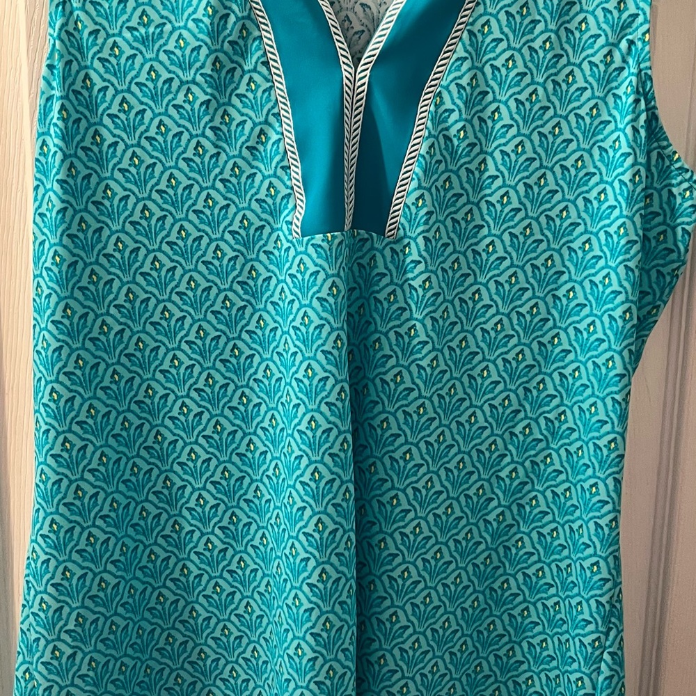 Cabana Life Talbots Turquoise Sleeveless Tunic Dress